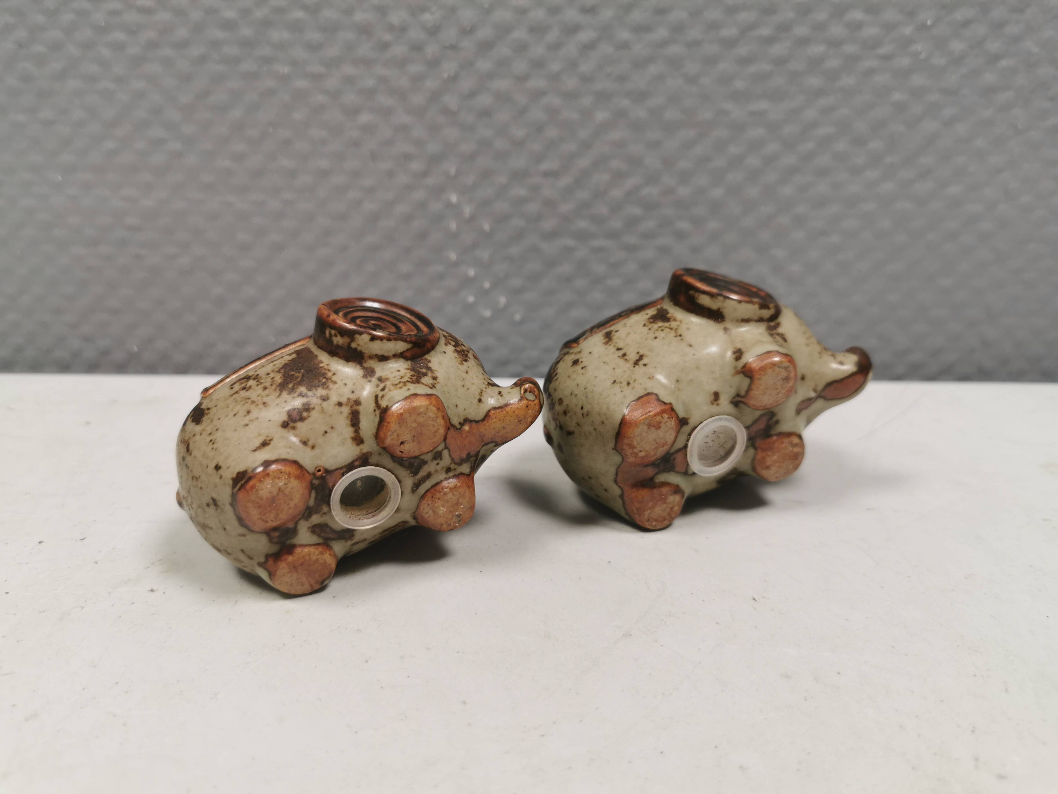 Ceramic elephants as a salt and pepper set made for Danish Søholm 1970-80s