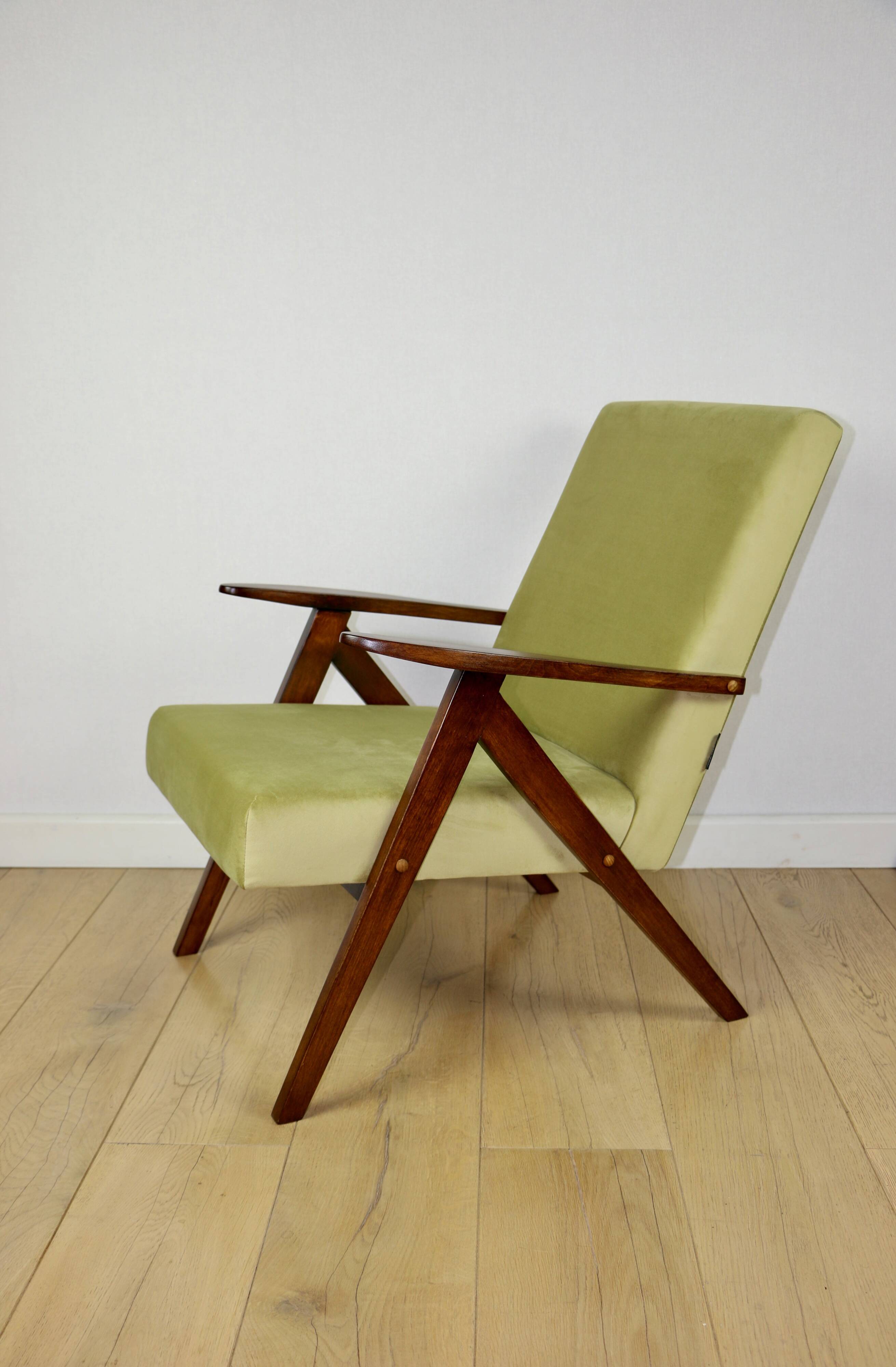 B-310 VAR armchair green olive velvet - light