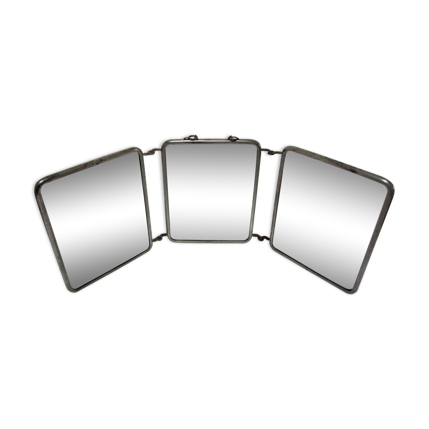 Early 20th century barber triptych mirror  - 19x44cm