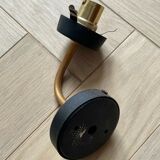 Pair of Matte Black Wall lamps & gold metal 50s