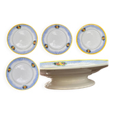 plate + 4 side plates Boch Freres La Louviere Decor