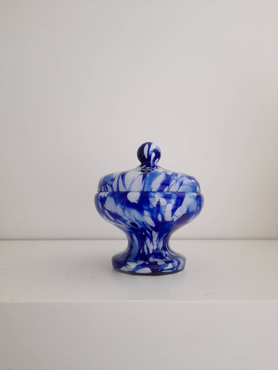 Murano glass opaline candy dish