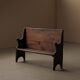 Farm bench in solid wood, Art-Populaire, 19th century