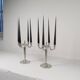Sculptural Art Deco set of chandeliers in tin, Sweden, 1940s.