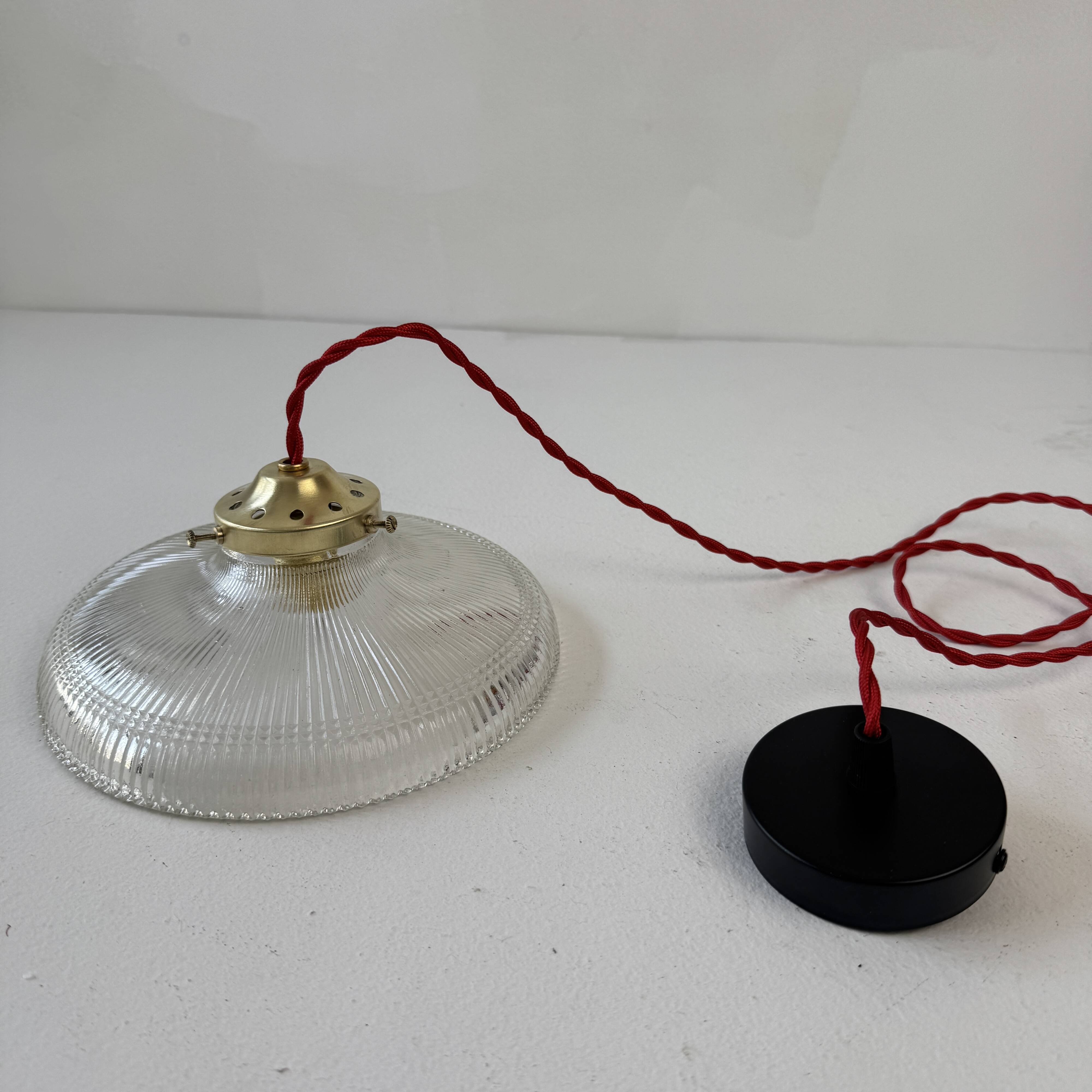 Vintage prism glass pendant light