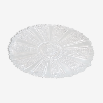 Plat centre de table en cristal taille saint louis