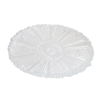 Plat centre de table en cristal taille saint louis