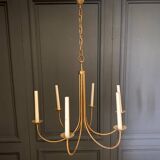Lustre en métal doré 1960 six feux