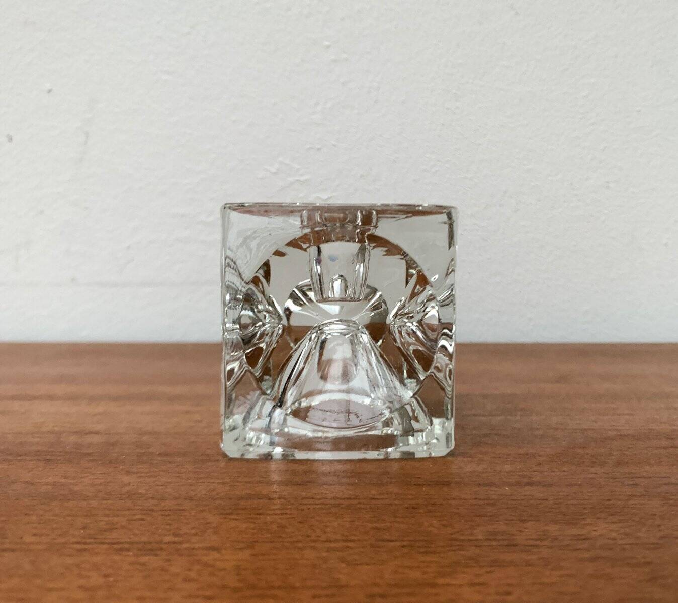German glass cube ice candle holder by Peill & Putzler, 1970s.