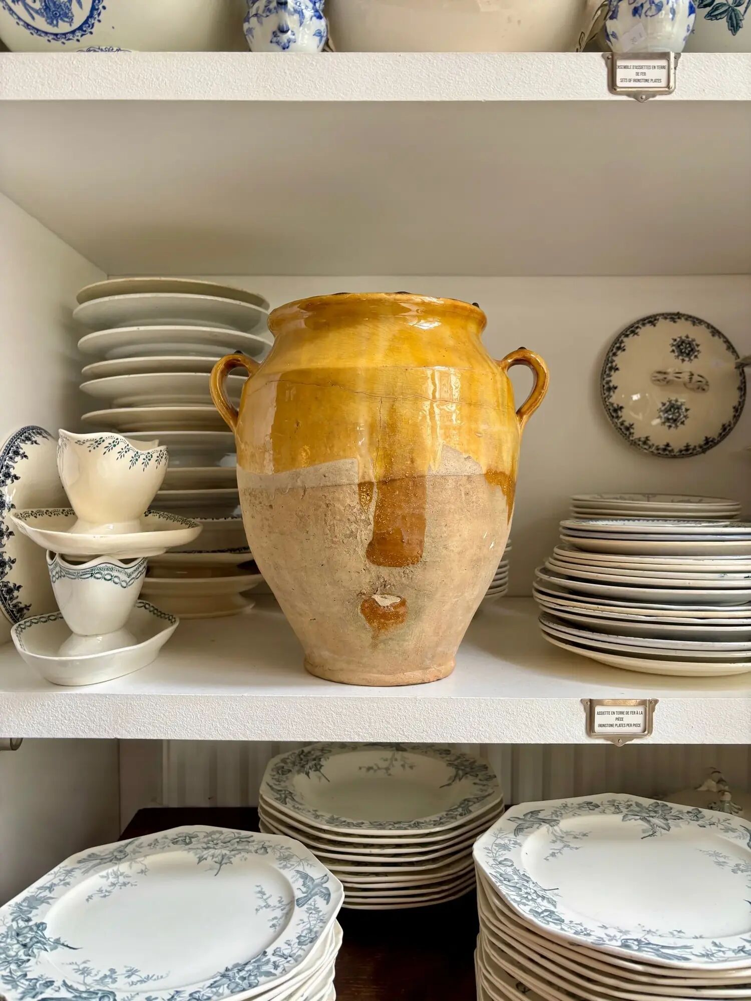 Grease pot, ochre glazed ceramic jar no. 1 - 18th century