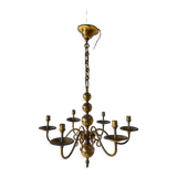 Small golden Dutch chandelier with 6 arms of light