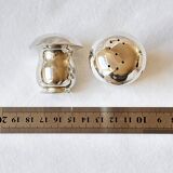 Paire de salière et poivrier en argent 800 en forme de champignon