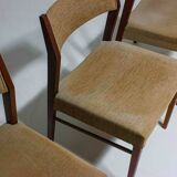 Lot de 6 chaises de salle à manger minimalistes en teck, Belgique années 1960