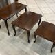 Set of 3 rustic nesting coffee tables in Louis XV style from 1950.