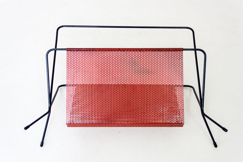 Fifties perforated metal magazine rack