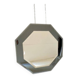 Miroir octogonal vintage en verre biseauté, Italie années 60