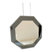 Vintage octagonal mirror in beveled glass, Italy 1960 's