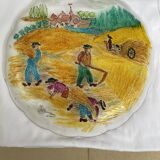 Hand-painted Duralex round plate.