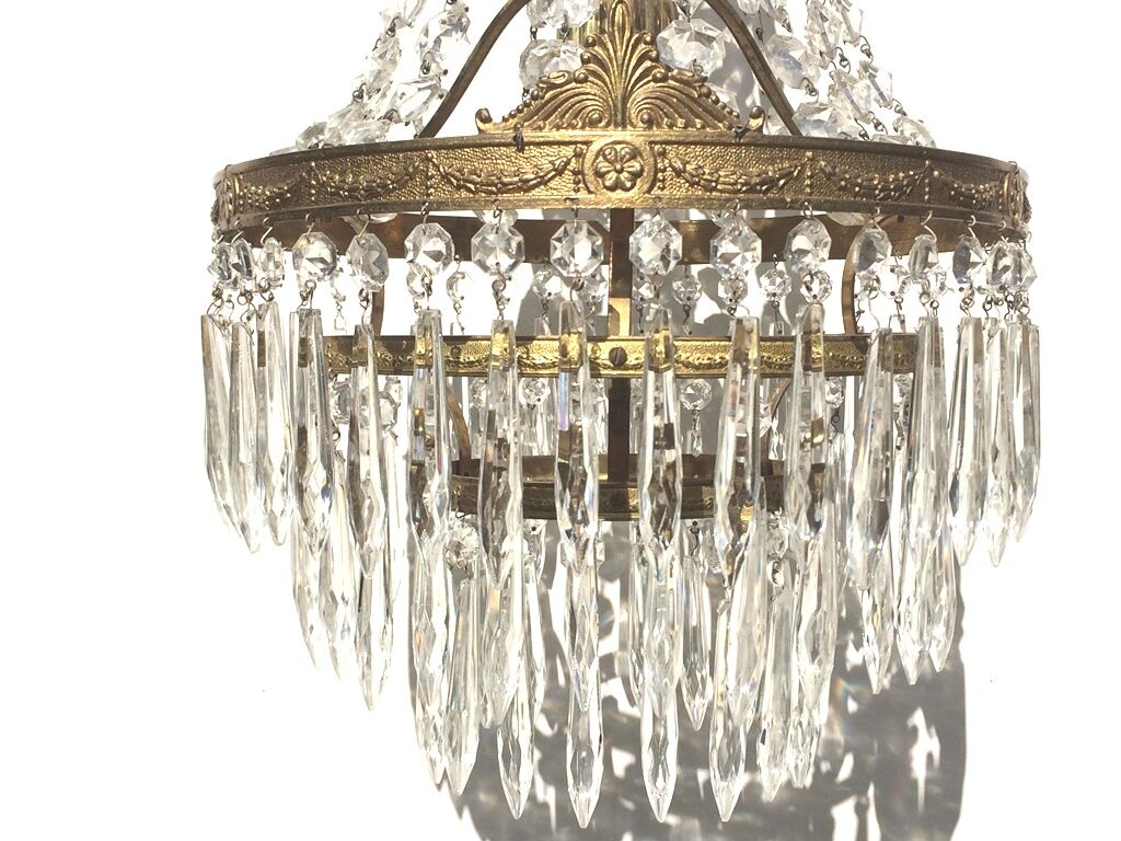 Grapefruit Hot Air Balloon Chandelier * Hollywood Regency * 50s