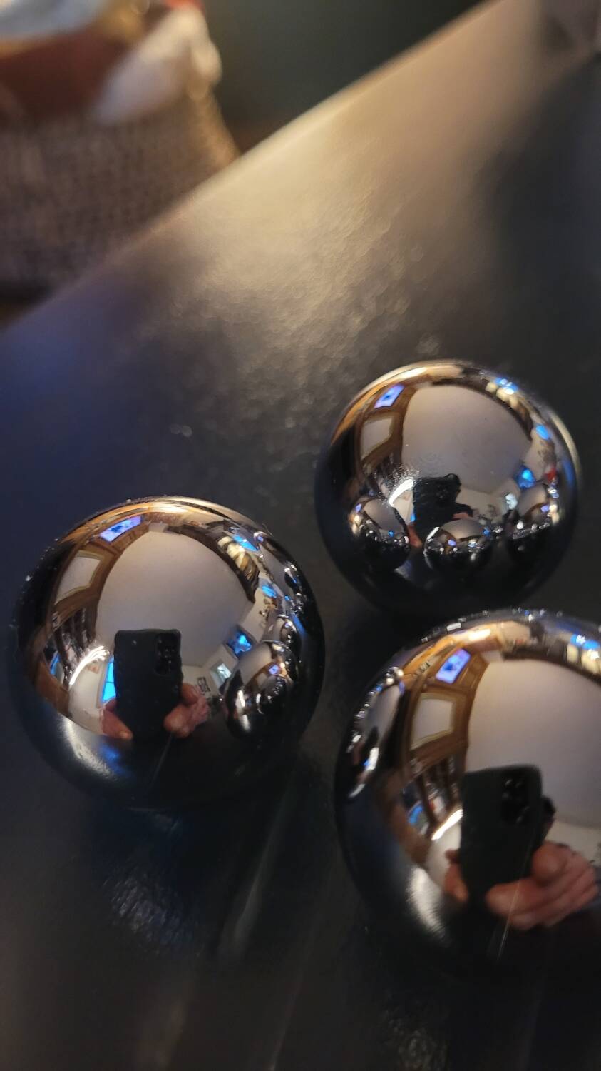 4 chrome-plated brass ball buttons 30mm