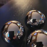 4 boutons boule laiton chromé 30mm