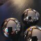 4 boutons boule laiton chromé 30mm