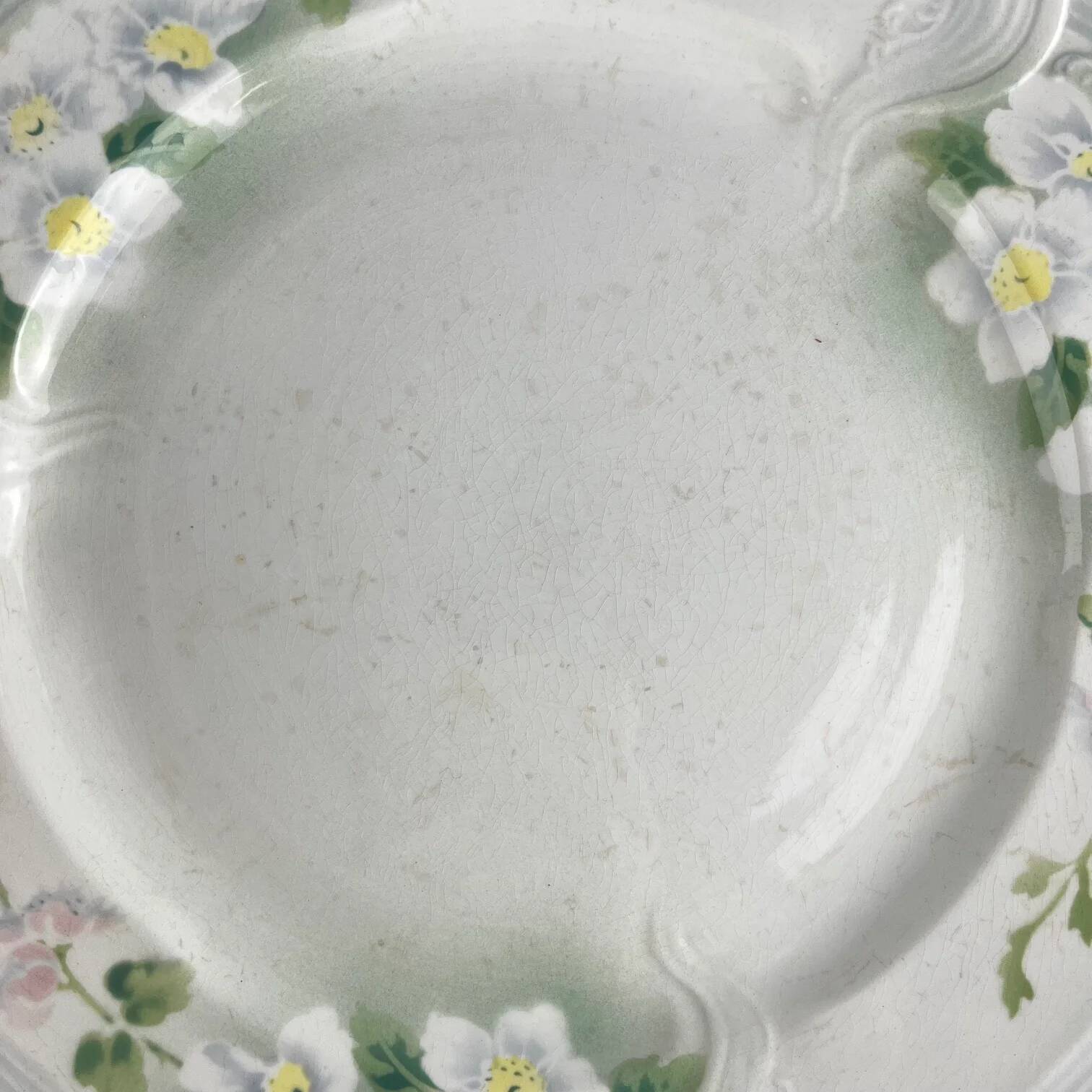 Round plate Art Nouveau KG Lunéville, model "Pommier", 1900-1930