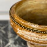 Deep onyx and bronze beaded bowl circa 1900