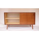 Enfilade scandinave portes coulissantes teck miel