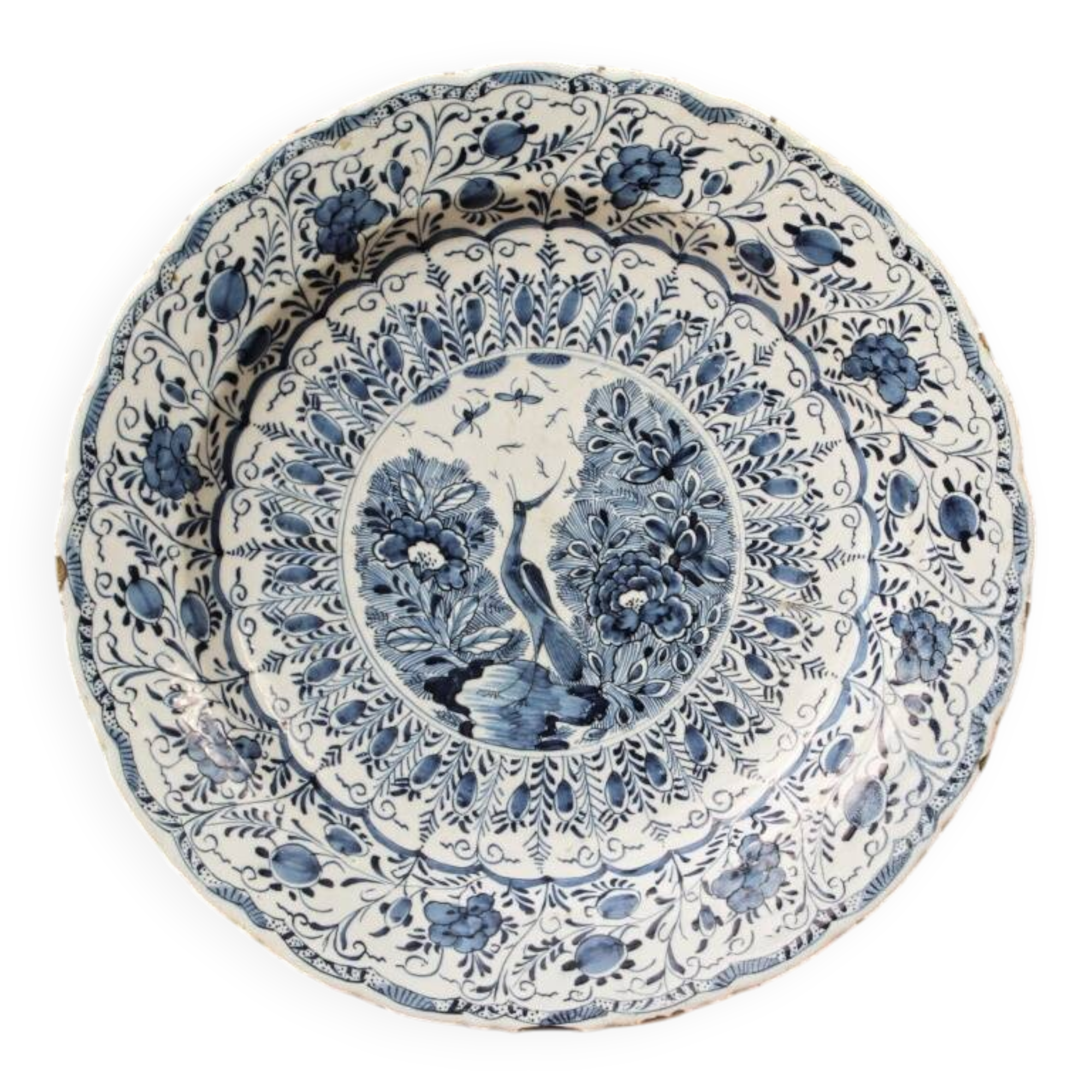 Delft earthenware dish, signed the porcelain label