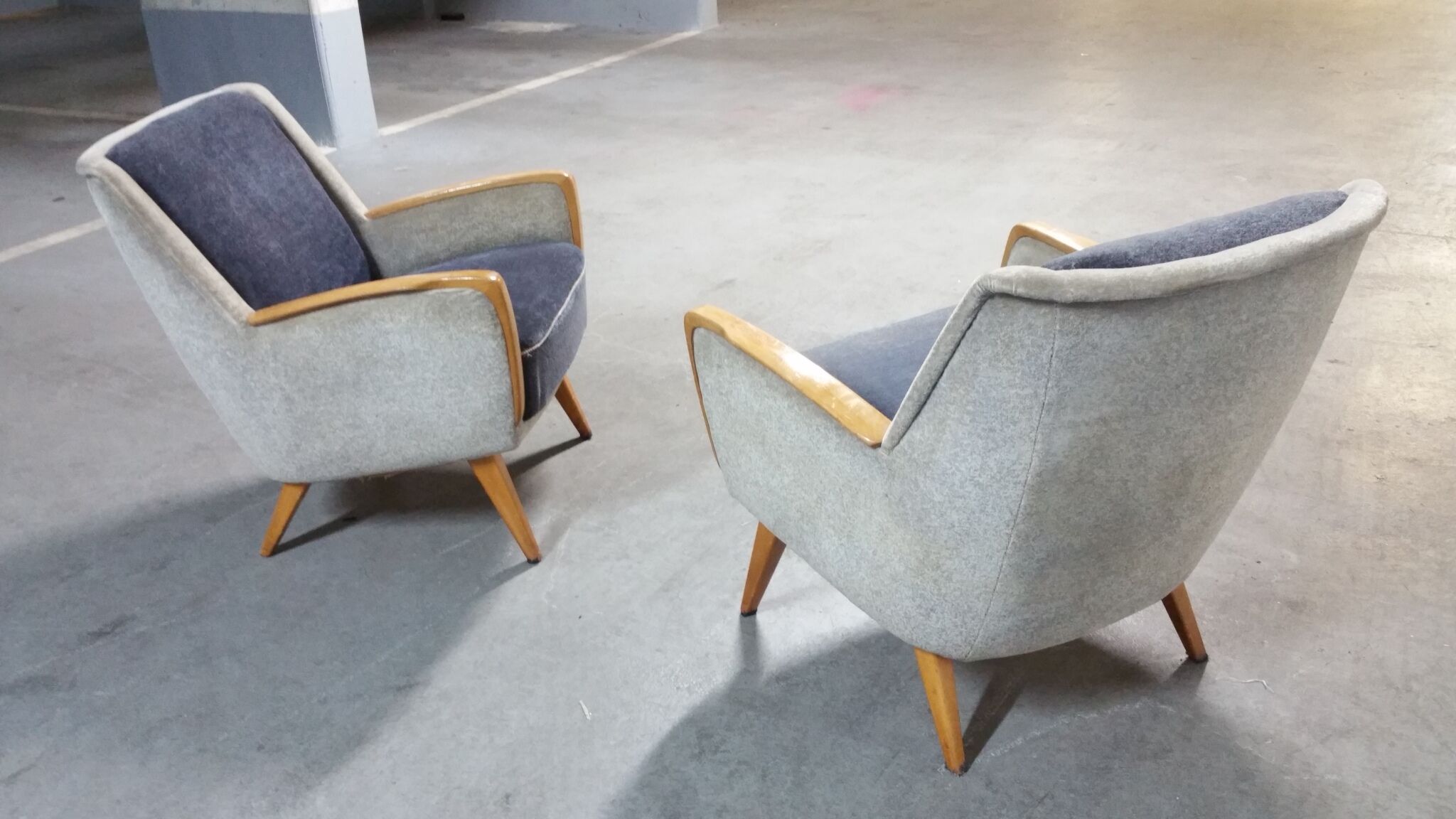 Bi color armchair of the 59/60