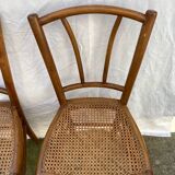 3 chaises bistrots cannées anciennes