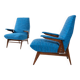 Mid-Century Modern Pair of Armchairs by Vittorio Dassi, Italy, 1960s - New Upholstery