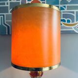 Large Regency style amber lucite table lamp