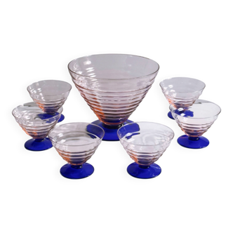 Italian Art Deco Set of Dessert Bowls / Coupes - 1940s