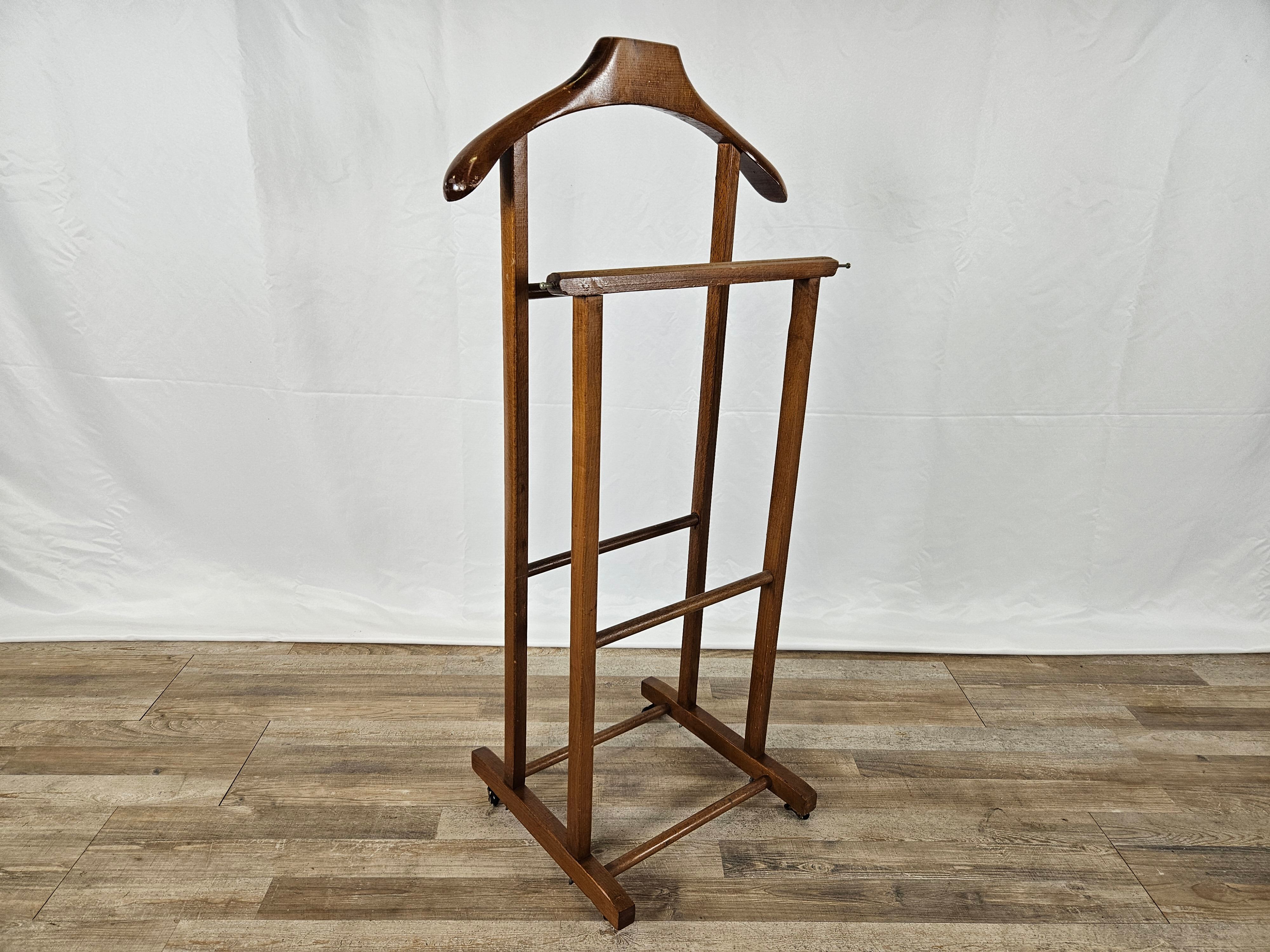 Valet vintage en bois années 1980