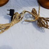 Pair of golden aluminum lamps from the 1960s