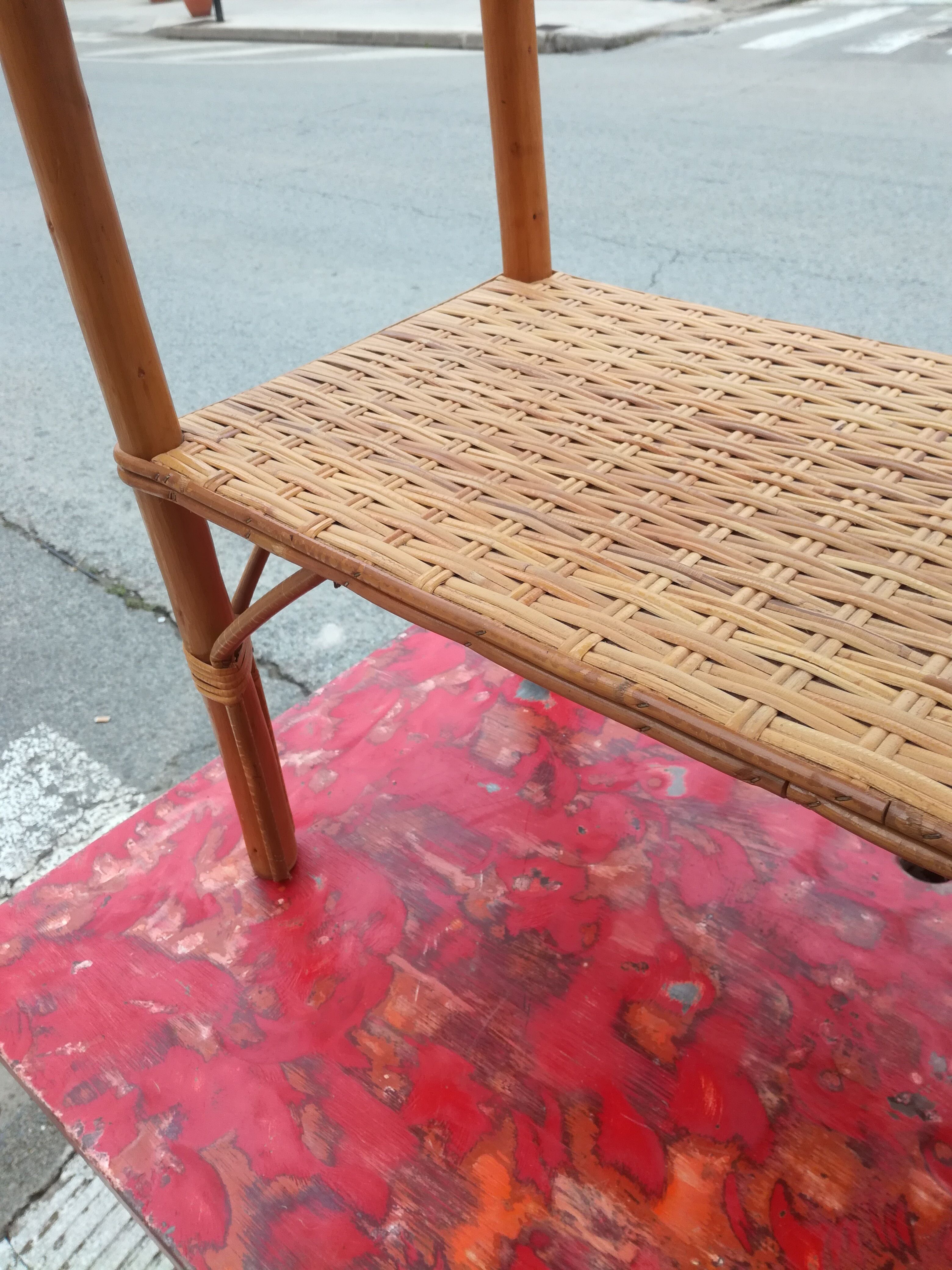 Rattan console table