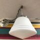 Old white opaline suspension - alu support 50 years vintage