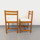 Pair of vintage chairs in pine and white terry fabric from the 70s