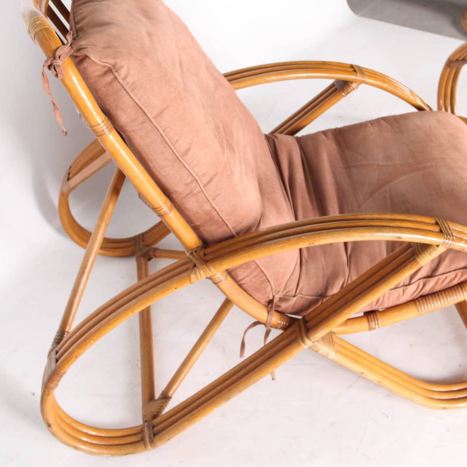 Pair of "Pretzel" rattan armchairs
