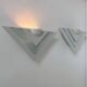 Pair of vintage wall lights, white lacquered metal and glass, Germany 1970s
