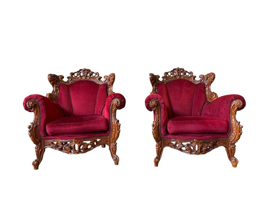 Set de 2 fauteuils baroques vintage / fauteuils / sièges