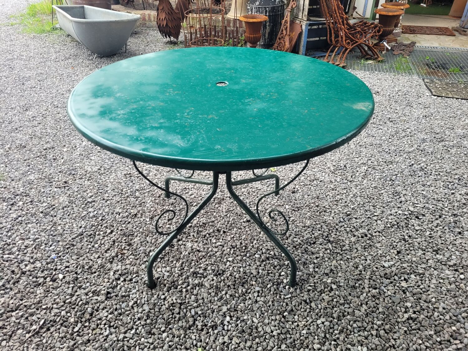 Wrought iron garden table