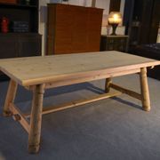 Table de ferme en pin brut brutaliste Georges Robert 1960's