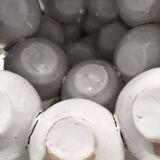 Vintage Tulip Vase with 25 White Glazed Ceramic Amphoras, Italy