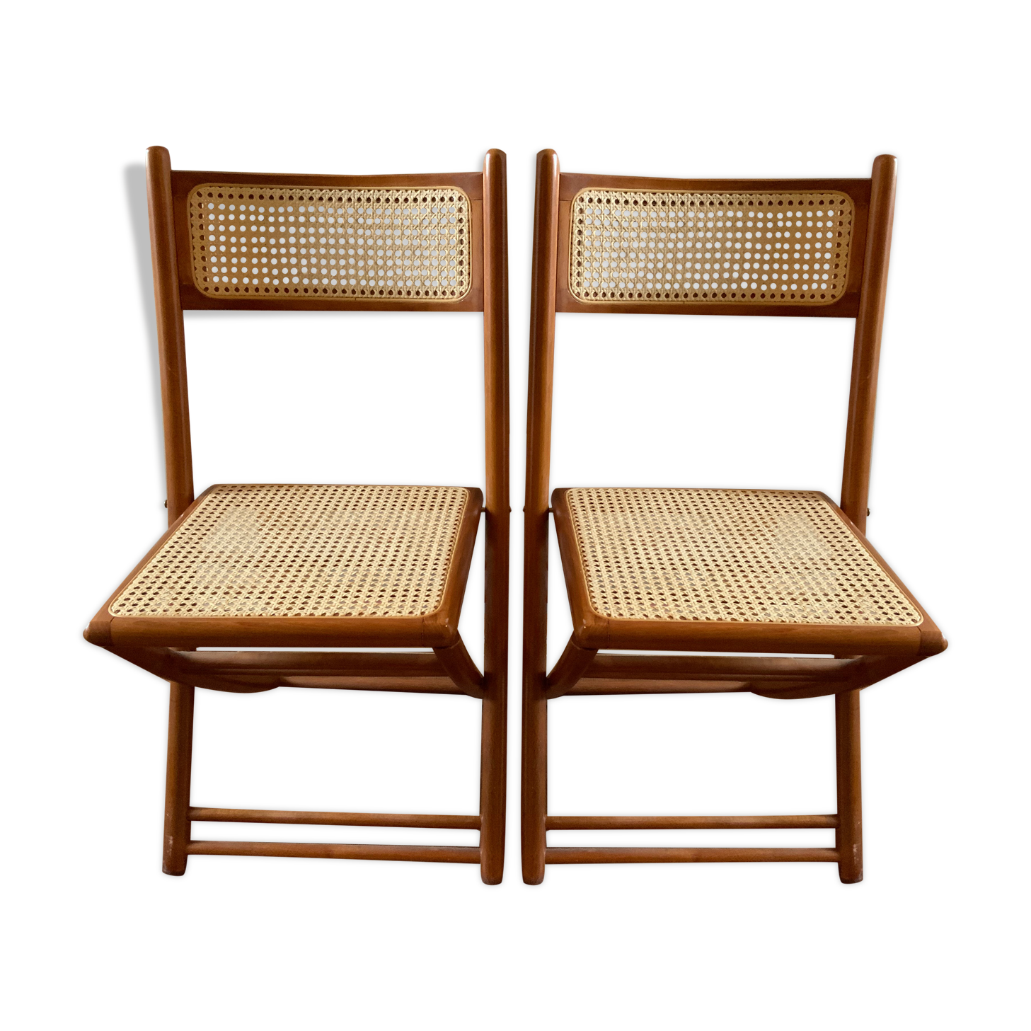 Chaises pliantes cannées