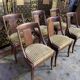 6 empire gondola chairs in mahogany and velvet