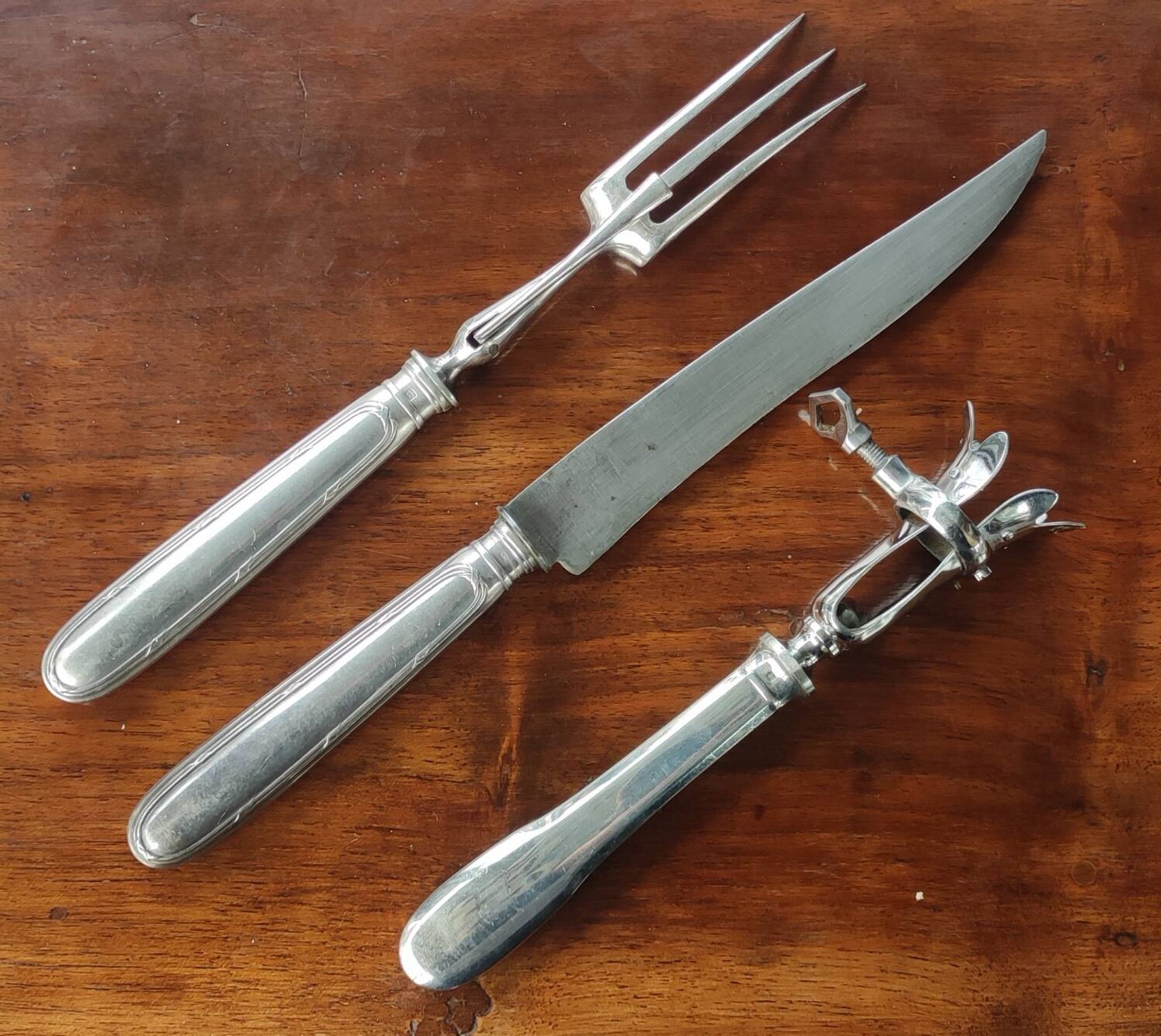 Old 3-piece lamb serving cutlery