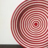 Round Moroccan terracotta dish, striped patterns